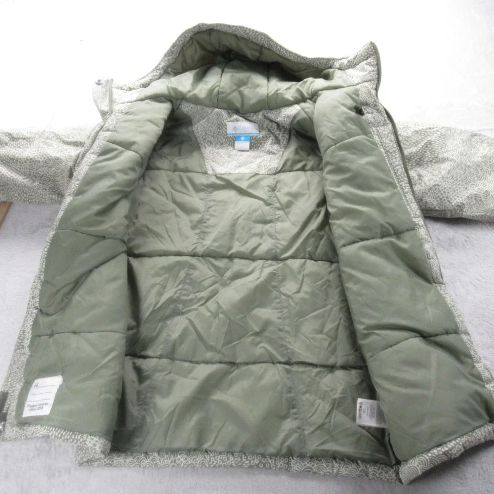 Columbia Horizon Ride Jacket Girls Large 14/16 Green Printed Insulated Hooded